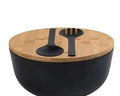 Large Eco-Friendly Bamboo Salad Bowl with Servers